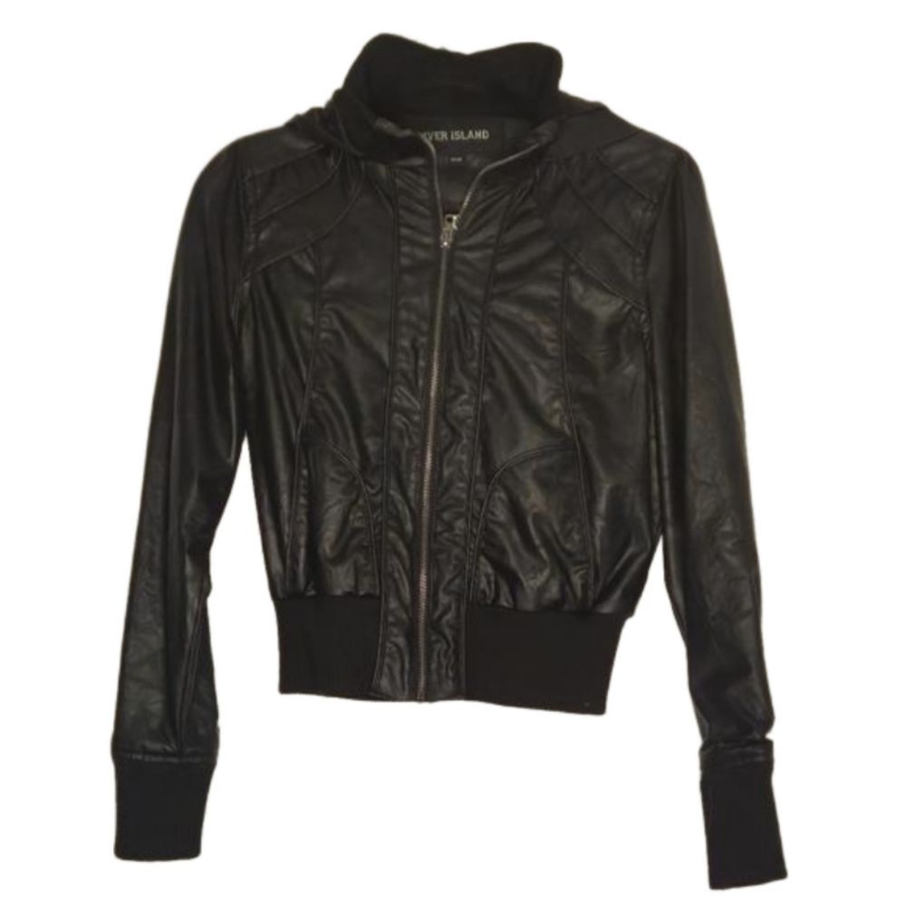 Effortlessly Chic: River Island's Size M Leather Jacket for Women